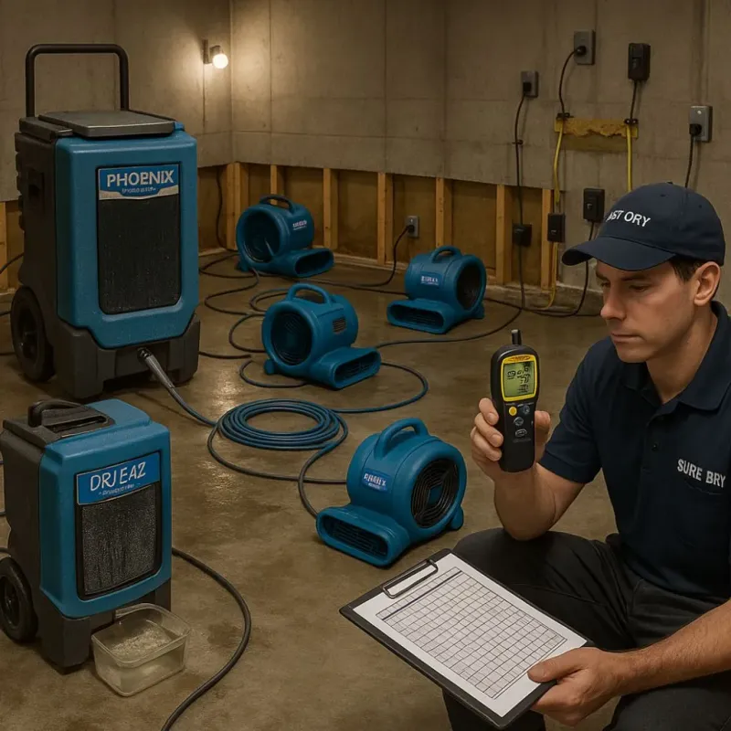 Structural Drying and Dehumidification process in Goffstown, NH
